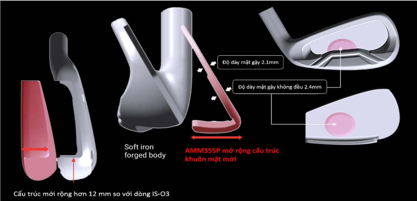 Gậy sắt tay trái Honma Beres 06 - 2 sao ( #5-11, AW, SW)