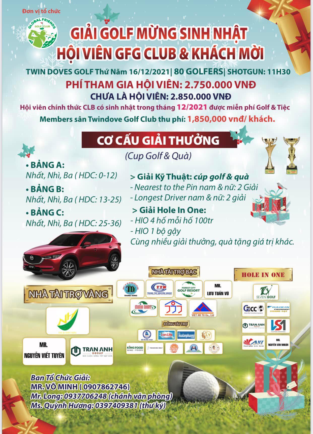 Giải golf mừng sinh nhật hội viên GFG Club & khách mời